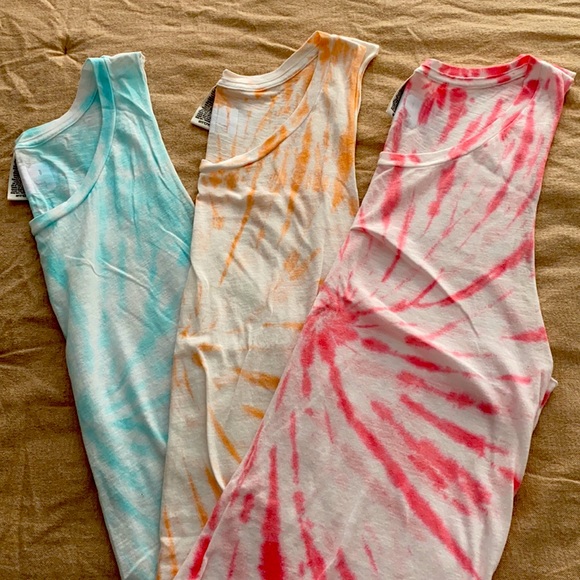 PINK Victoria's Secret Tops - Set of 3 PINK tie dye muscle tees